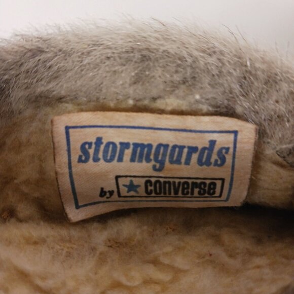 Vintage 70s Converse Stormgards Boots Womens 5 Winter Fur Chukka Sherpa Beige - Picture 3 of 12